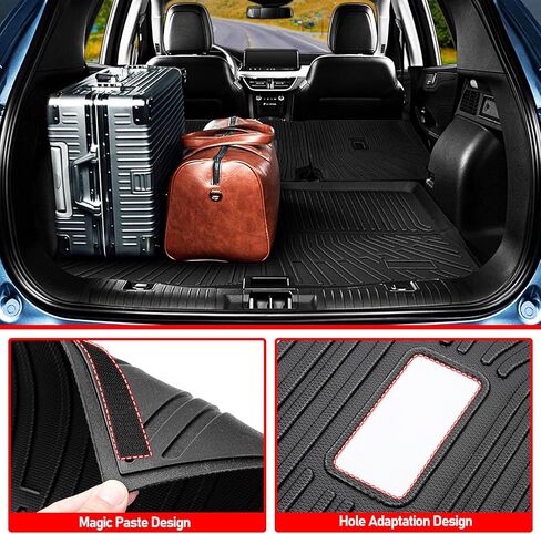 البضائع مع حصيرة مسند الظهر متوافقة مع 2020 2021 2022 2023 2024 Kia ​​Telluride TPE Cargo Liner Trunk مع مسند الظهر حصيرة خلف الصف الثالث لملحقات Telluride 2024 (صندوق السيارة مع حصيرة مسند الظهر) in Kuwait