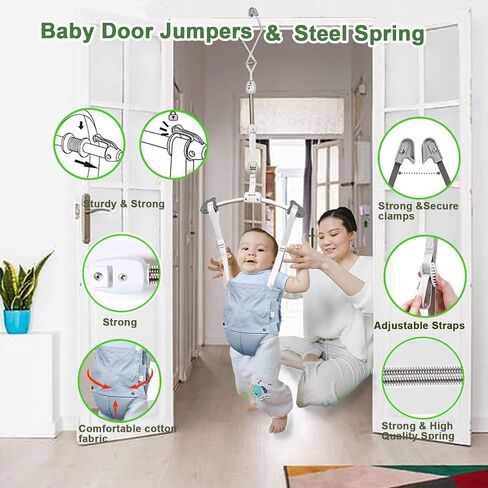 Creative Baby Door Jumper Set - Adjustable Toddler Baby Bouncer Baby Toys Baby Walker Swing (Blue) in Saudi Arabia