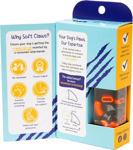 Soft Claws Nail Caps for Dogs w/Non-Slip Design (4-6 Month Supply) - Dog Nail Covers Protect Floors & Furniture, Pet Safe - Fourth of July (Red, Blue & Gold Sparkle), X-Large (Pack of 40) in Saudi Arabia