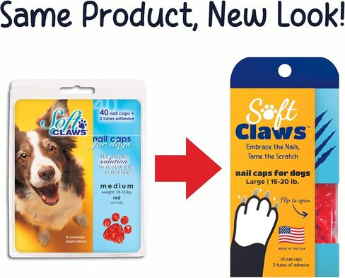Soft Claws Nail Caps for Dogs w/Non-Slip Design (4-6 Month Supply) - Dog Nail Covers Protect Floors & Furniture, Pet Safe - Fourth of July (Red, Blue & Gold Sparkle), X-Large (Pack of 40) in Saudi Arabia