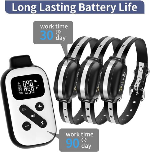 PetJoy Bark Collar with Remote, Bark and Training Collar Combo, Shock Collar for Large Dogs, Auto Bark Collar - Shock, Vibration, Beep and Auto Mode (Level 1-5), Remote Range 2800 Ft in Saudi Arabia