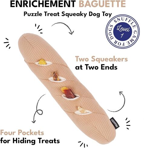 Dog Plush Squeaky Toy, Interactive Bagel Shape Puppy Snuffle Toys, Cute Dog Puzzle Enrichment Toy Treat Puzzle for Small and Medium Dogs in Saudi Arabia