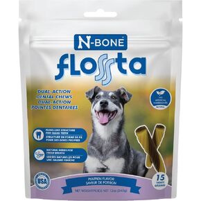 N-Bone FLOSSta Dual Action Dental Chews Beef Liver Flavor, 12-oz bag