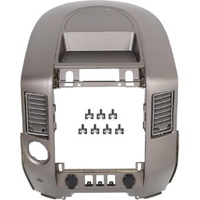 KUAFU Center Dash Audio A/C Instrument Panel Bezel Cover Lid Compatible with Nissan 2004-2006 Titan XE SE Armada SE Replace for 682578S800 - Gray