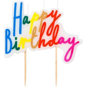 Talking Tables Colorful Happy Birthday Candles | Bright and Bold Statement Cake Topper | Rainbow Party Decorations for Adults, Kids, Boys, Girl, 8cm x 10cm