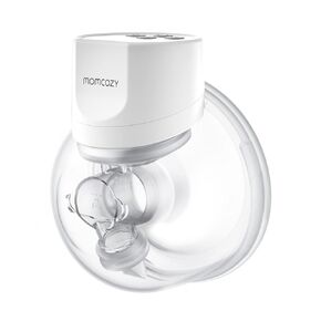 مضخة الثدي Momcozy S12 Pro يمكن ارتداؤها بدون استخدام اليدين، مضخة لاسلكية مزدوجة مع شفة مريحة مزدوجة الغلق، 3 أوضاع و9 مستويات مضخة كهربائية محمولة، 24 مم، عبوتان، رمادي متدرج
