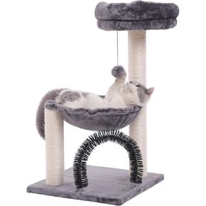 Hoopet cat Tree Tower,cat Scratching Post for Indoor Cats,Featuring with Super Cozy Perch,Cat Self Groomer and Interactive Dangling Ball Great for Kittens and Cats