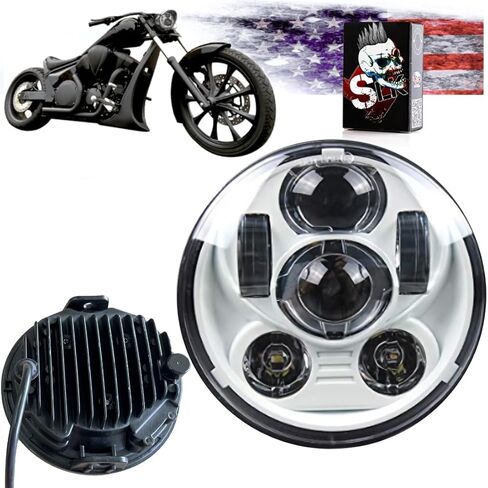 SLK-Lights VT1300 Fury LED Daymaker Black Headlight 5 3/4"- Direct Fit - Plug & Play - Compatible Honda VT1300 2010-2022 Honda Fury, Sabre, Interstate, and Stateline (Black) in Saudi Arabia
