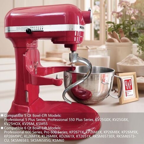 خطاف العجين الحلزوني من الفولاذ المقاوم للصدأ QAP يناسب رأس إمالة KitchenAid 4.5 5QT in Kuwait