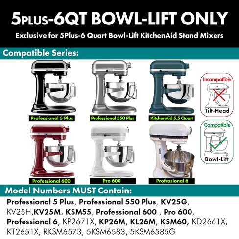 خطاف العجين الحلزوني من الفولاذ المقاوم للصدأ QAP يناسب رأس إمالة KitchenAid 4.5 5QT in Kuwait