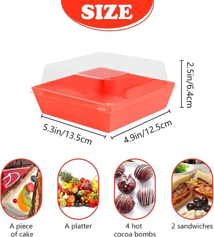 Rocutus Cake Boxes Take Out Boxes Bakery Boxes,100 Pack Charcuterie Boxes Paper Food Containers to Go Pink Cake Boxes,Pink Bakery Boxes for Cake Packaging, Desserts, Pastry, Cupcakes (Blue) in Saudi Arabia