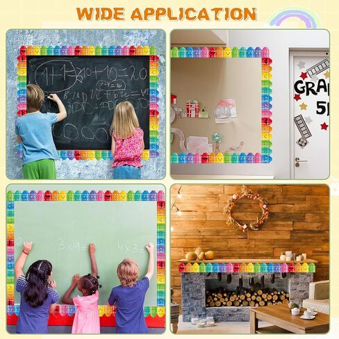 Eersida 65.6 ft Colorful Pencil Bulletin Board Borders Cute Faces Pencils Border Trim Paper Cutouts Classroom Decorations for Preschool Daycare Kindergarten Chalkboard Desks Windows (Pencil) in Kuwait