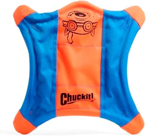لعبة Chuckit Flying Squirrel Fetch Dog، حجم صغير (قطر 8.25 بوصة)، برتقالي وأزرق، لسلالات الكلاب الصغيرة in Kuwait