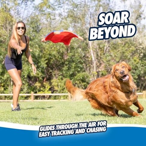 لعبة Chuckit Flying Squirrel Fetch Dog، حجم صغير (قطر 8.25 بوصة)، برتقالي وأزرق، لسلالات الكلاب الصغيرة in Kuwait
