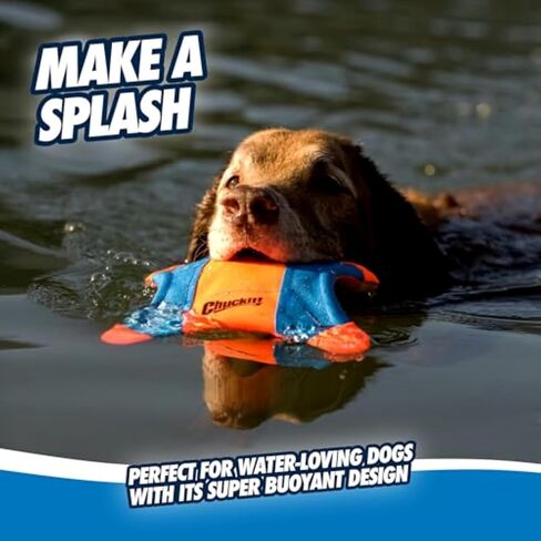 لعبة Chuckit Flying Squirrel Fetch Dog، حجم صغير (قطر 8.25 بوصة)، برتقالي وأزرق، لسلالات الكلاب الصغيرة in Kuwait