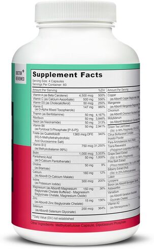 LIVELY VITAMIN CO. Multivitamin - 37 Vitamins Minerals and Extracts - Energy - Memory - Immune Function - Heart- Brain - Focus - Mood - Antioxidants - Dairy Gluten Soy Free - 60 Vegetarian Capsules in Saudi Arabia