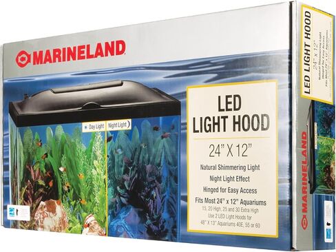 Marineland LED Light Hood For Aquariums, 20 Inches By 10 Inches, Natural Shimmering Light With Night Light Effect in Kuwait