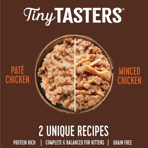 Wellness CORE Tiny Tasters Wet Kitten Food, Complete & Balanced Natural Pet Food, Made with Real Meat, 1.75-Ounce Pouch, 12 Pack (Kitten, Chicken Pate) in Kuwait
