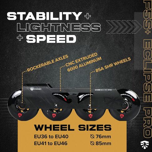 Skates | F5S+ Eclipse Pro - Inline Skates for Men & Women, Adult Inline Skates, Inline Skates for Women, Men's Inline Skates in Saudi Arabia