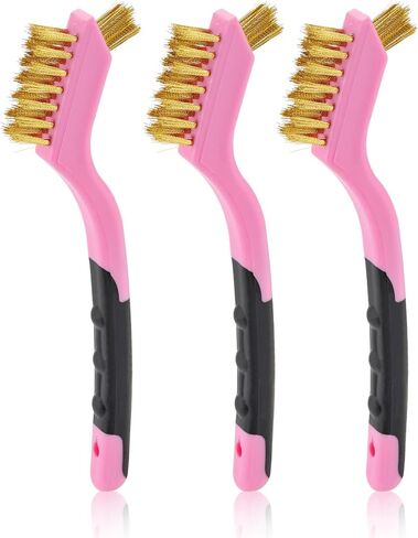 MAXMAN Wire Brush, 6Pcs Small Wire Brushes Set, Stainless Steel/Brass/Nylon Bristles, Household Deep & Gentle Cleaning Brush, Scratch Brushes for Dirt, Paint Scrubbing, Rust Remover, 7 Inches, Red in Saudi Arabia