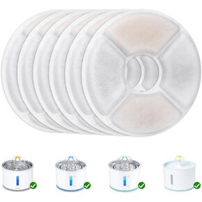 Wonder Creature Cat Water Fountain Filter Replacement For Stainless Steel Top Cat Fountain, 6 Carbon Filters Pack