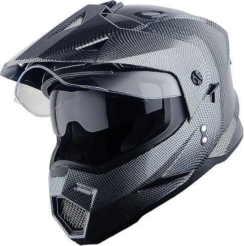1Storm Youth Kids Dual Sport Dual Visor Motorcycle Motocross Off Road خوذة كاملة الوجه: HF802Youth in Saudi Arabia