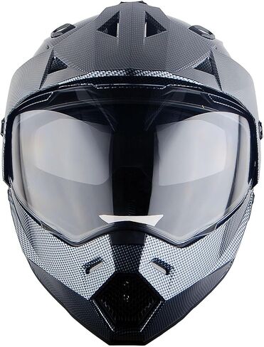 1Storm Youth Kids Dual Sport Dual Visor Motorcycle Motocross Off Road خوذة كاملة الوجه: HF802Youth in Saudi Arabia