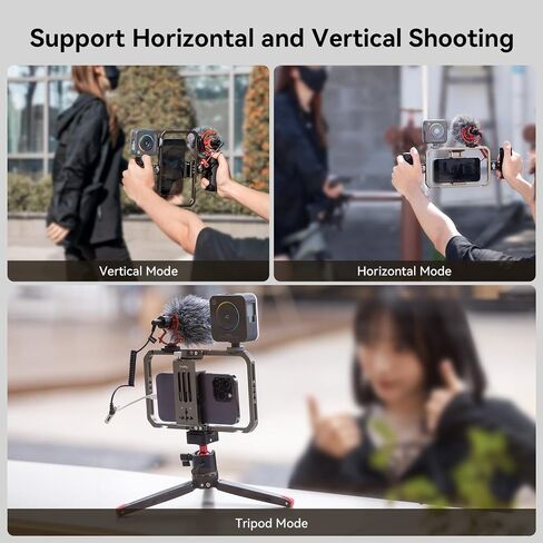 SmallRig Universal Smartphone Video Rig for iPhone for Samsung, Filmmaking Vlogging Rig Aluminium Alloy Phone Video Cage Grip with Cold Shoe Mount for Videomaker Videographer - 2791B in Saudi Arabia