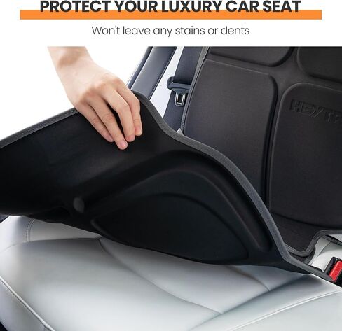 HEYTRIP Car Seat Protector, 2 Packs, Rear-Facing/Forward Facing Car Seat Mat for 0~12 Years Old Children, Waterproof, Easy Cleanup, Non-Slip, Fit Most Car Seats(Black Blue) in Saudi Arabia