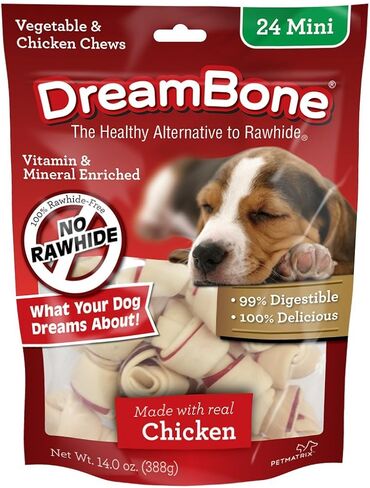 DreamBone Mini Chew، كافئ كلبك بمضغ مصنوع من اللحوم الحقيقية والخضروات 50 قطعة in Kuwait