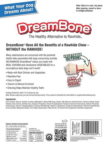 DreamBone Mini Chew، كافئ كلبك بمضغ مصنوع من اللحوم الحقيقية والخضروات 50 قطعة in Kuwait