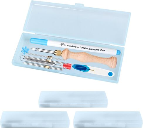 Portable Punch Needle Kit Adults Beginner Wooden Punch Needle Embroidery Tool, Adjustable Embroidery Punch Needle Set with 3 different Size Needles Replacement,Storage Tin Box for DIY Craft Decoration in Kuwait