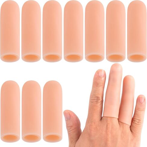 10pcs Gel Finger Cots, Silicone Finger Covers, Thumb Protector Finger Support Protector Caps Gloves in Saudi Arabia