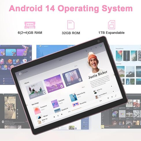 COOPERS Android Tablet 10 inch, 6GB RAM+32GB ROM Computer Tablets Support 1TB Expand, 1280 * 800 IPS Touch Screen, 1.8Ghz Quad-core Processor, WiFi Bluetooth, 8MP Camera, 6000mAh Battery Tableta in Kuwait