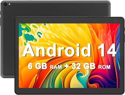 Android Tablet, 10 inch Tablets, 2GB+32GB Computer Tablet Support 512GB Expand, 2MP + 8MP Camera, IPS Screen, WiFi, Bluetooth, 6000mAh, Google GMS Certified Tableta Black in Saudi Arabia