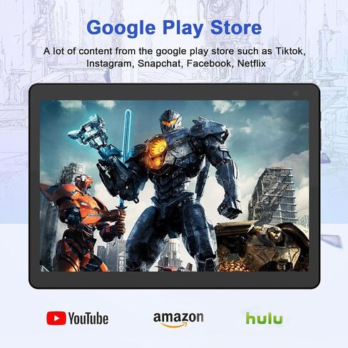 Android Tablet, 10 inch Tablets, 2GB+32GB Computer Tablet Support 512GB Expand, 2MP + 8MP Camera, IPS Screen, WiFi, Bluetooth, 6000mAh, Google GMS Certified Tableta Black in Saudi Arabia
