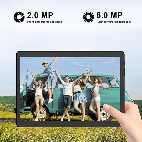Android Tablet, 10 inch Tablets, 2GB+32GB Computer Tablet Support 512GB Expand, 2MP + 8MP Camera, IPS Screen, WiFi, Bluetooth, 6000mAh, Google GMS Certified Tableta Black in Saudi Arabia