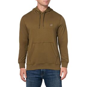 BOSS Men's Patch Logo French Terry Pullover Hooded Cotton Sweatshirt