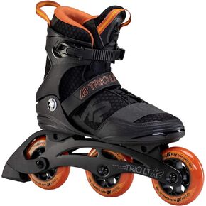 K2 Trio LT 100 Black Orange Mens Urban Inline Skates - Black/Orange / 6.0