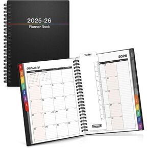 Dunwell Planner 2024-2025 Academic Year, 6x8 Planner Daily Weekly and Monthly, Small Daily Planner 2024-2025, Plastic Cover Agenda 8 x 6, Academic Planner Book for School, Student, Teacher