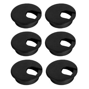 40 Pack 2 Inch/50mm Round Plastic Desk Grommets, Black Wire Organizer Caps, PC Computer Port Cable Hole Cover Plug Bushings, Perfect for Office Desk, TV Stands, Tabletops