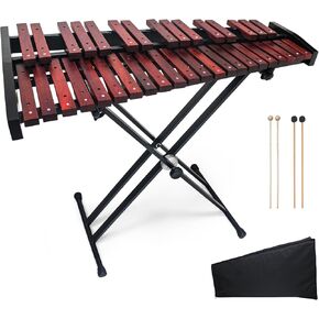 37Note Glockenspiel Xylophone for Adults, Professional Wooden Glockenspiel with Mallet and Adjustable Stand Xylophone Bell Kit for Adults