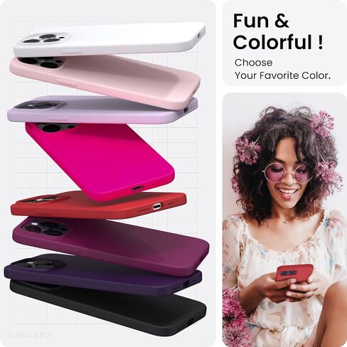 ORNARTO Compatible with iPhone 14 Pro Max Case 6.7, Slim Liquid Silicone 3 Layers Full Covered Soft Gel Rubber Phone Case Protective Cover with Microfiber Lining 6.7 inch-Chalk Pink in Kuwait