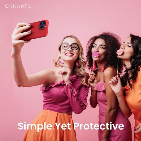 ORNARTO Compatible with iPhone 14 Pro Max Case 6.7, Slim Liquid Silicone 3 Layers Full Covered Soft Gel Rubber Phone Case Protective Cover with Microfiber Lining 6.7 inch-Chalk Pink in Kuwait