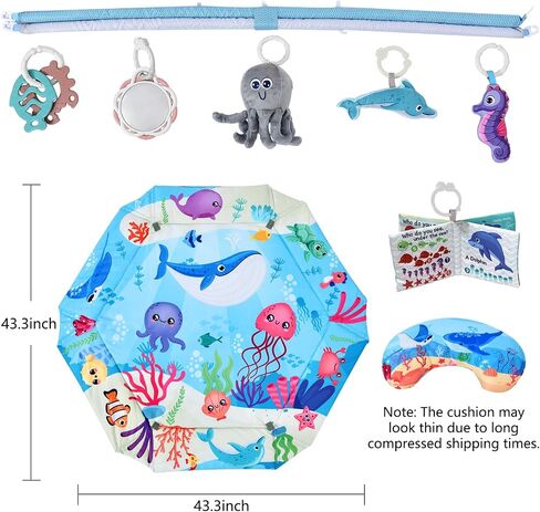 Baby Gym Play Mat, 8-in-1 Tummy Time Mat & Activity Gym, Washable Ball Pit, Infant Play Mat with Detachable Toys for Sensory Exploration and Motor Skill Development in Saudi Arabia