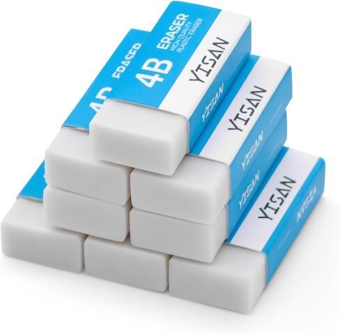 YISAN Erasers,8 Pack,Pencil Eraser,White Erasers Dust-Collecting,Single Line Dust for Drawing,71327 in Saudi Arabia