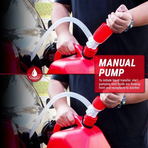 مضخة سيفون يدوية محمولة مقاس XL من TERA PUMP/مضخة علبة غاز XL، 3.2 جالون في الدقيقة، 1X محول علبة غاز للغاز/الديزل/الديزل /E85 والمزيد in Kuwait