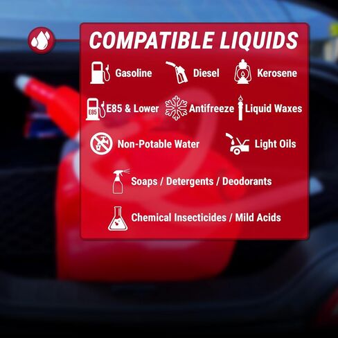 مضخة سيفون يدوية محمولة مقاس XL من TERA PUMP/مضخة علبة غاز XL، 3.2 جالون في الدقيقة، 1X محول علبة غاز للغاز/الديزل/الديزل /E85 والمزيد in Kuwait