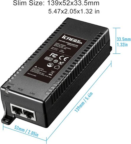 Gigabit POE Injector Adapter, IEEE 802.3af Compliant, 10/100/1000Mbps RJ45, up to 328 ft, Compatible with TL-POE150S, TPE-113GI in Kuwait