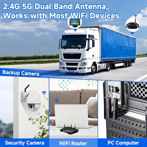 Eightwood Small WiFi Antenna Dual Band 2.4GHz 5GHz RP-SMA Antenna (2-Pack) | WiFi Antennas for PC Desktop Motherboard, PCIe WiFi Bluetooth Card, Wireless Router, Back Up Camera in Kuwait
